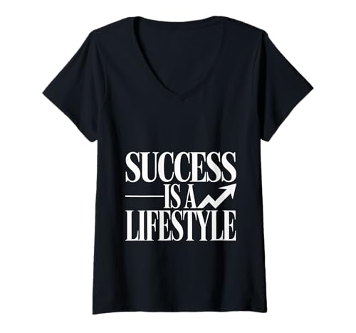 Damen Success is A Lifestyle Unternehmer Ambitionen T-Shirt mit V-Ausschnitt von Unternehmermotivation Vibes