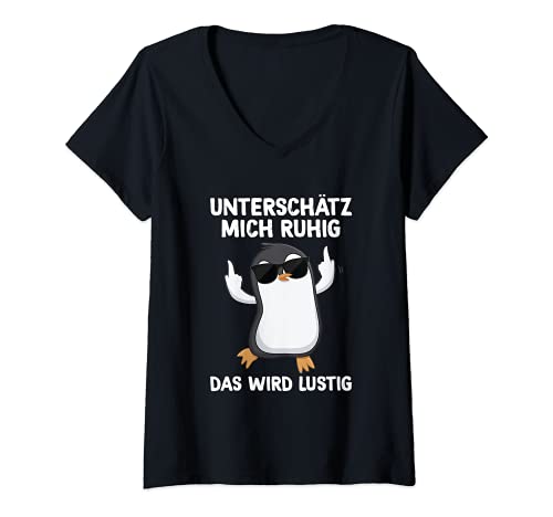 Damen Unterschätz Mich Ruhig Das Wird Lustig Spruch Statement T-Shirt mit V-Ausschnitt Damen Unterschätz Mich Ruhig Das Wird Lustig Spruch Statement T-Shirt mit V-Ausschnitt von Unterschätz Mich Ruhig Das Wird Lustig Geschenke