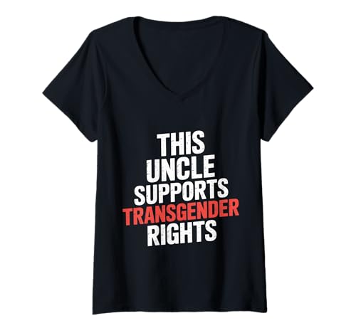 Damen This Uncle Supports Transgender Rights LGBTQ Ally ||- T-Shirt mit V-Ausschnitt Damen This Uncle Supports Transgender Rights LGBTQ Ally ||- T-Shirt mit V-Ausschnitt von Unterstützender Onkel LGBTQ Ally