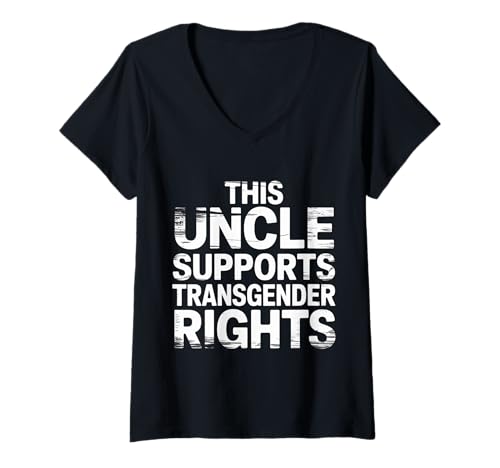 Damen This Uncle Supports Transgender Rights LGBTQ Ally - T-Shirt mit V-Ausschnitt Damen This Uncle Supports Transgender Rights LGBTQ Ally - T-Shirt mit V-Ausschnitt von Unterstützender Onkel LGBTQ Ally