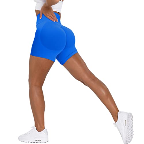 Unthewe Workout Butt Lifting Shorts für Frauen Hohe Taille Nahtlos Gym Yoga Booty Shorts, Booty Royal Blue, Groß von Unthewe