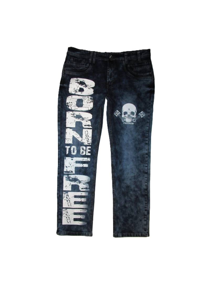 Jeans Limitiert Unisex Männer "Born To Be Free" Untot Vk Biker Rocker J Street Fashion Harajuku Shibuya Otaku von Untotshop