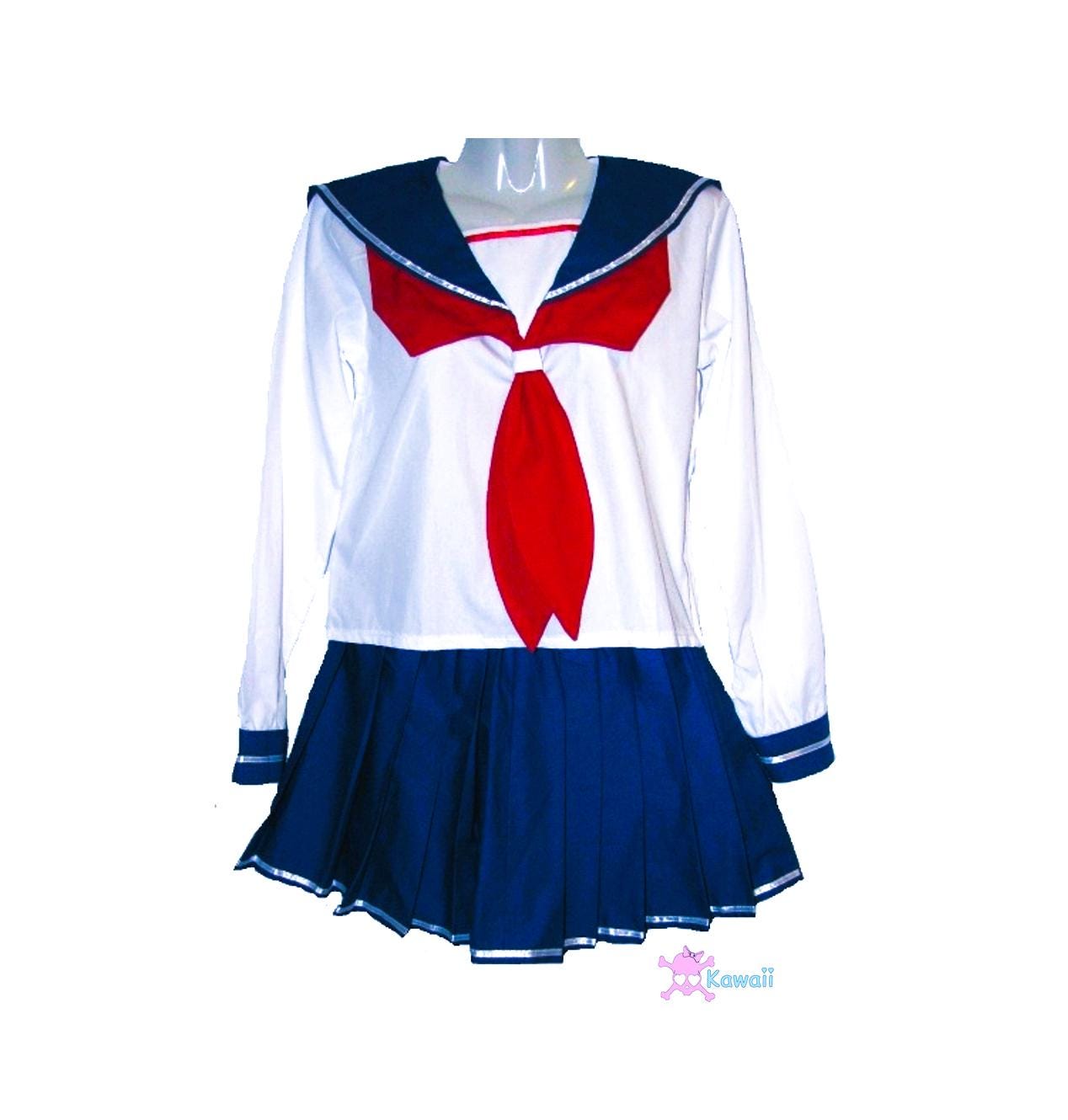 Schuluniform Langarmig Mit Roter Krawatte Von Xkawaii Schuluniform Langarmig Mit Roter Krawatte Von Xkawaii von Untotshop