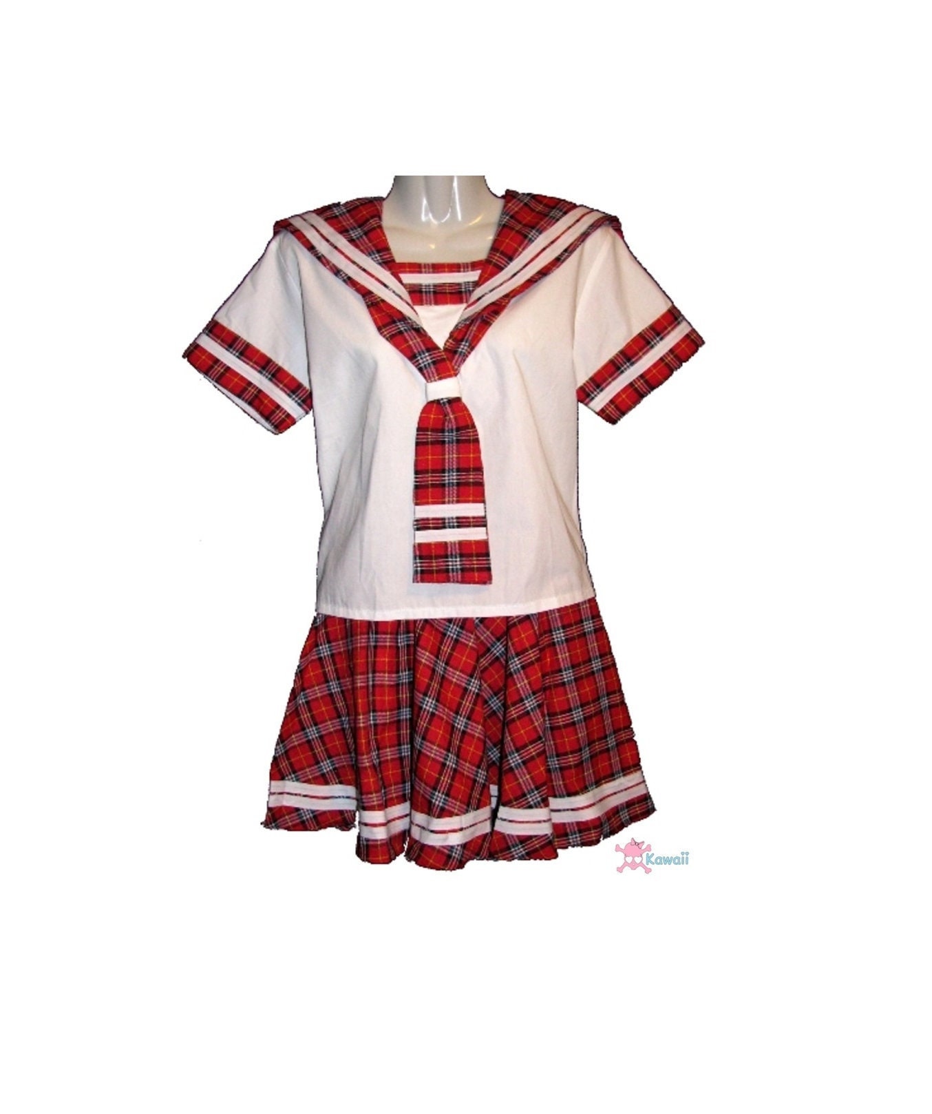 Schuluniform Rot Karomuster Kurz Armig Von Xkawaii Schuluniform Rot Karomuster Kurz Armig Von Xkawaii von Untotshop