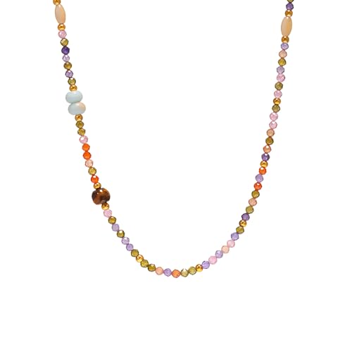 Unurgoonit Bunte Perlen-Halskette für Frauen – lebendige Kristallperlen Statement-Schmuck – handgefertigte mehrfarbige Strang-Halskette – modisches Accessoire für Freizeit und Boho-Stil, Kristall von Unurgoonit
