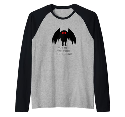 Mothman für Männer Frauen Cool Cryptid Monster Weird Raglan von Unusual Cryptozoology Graphic Monster