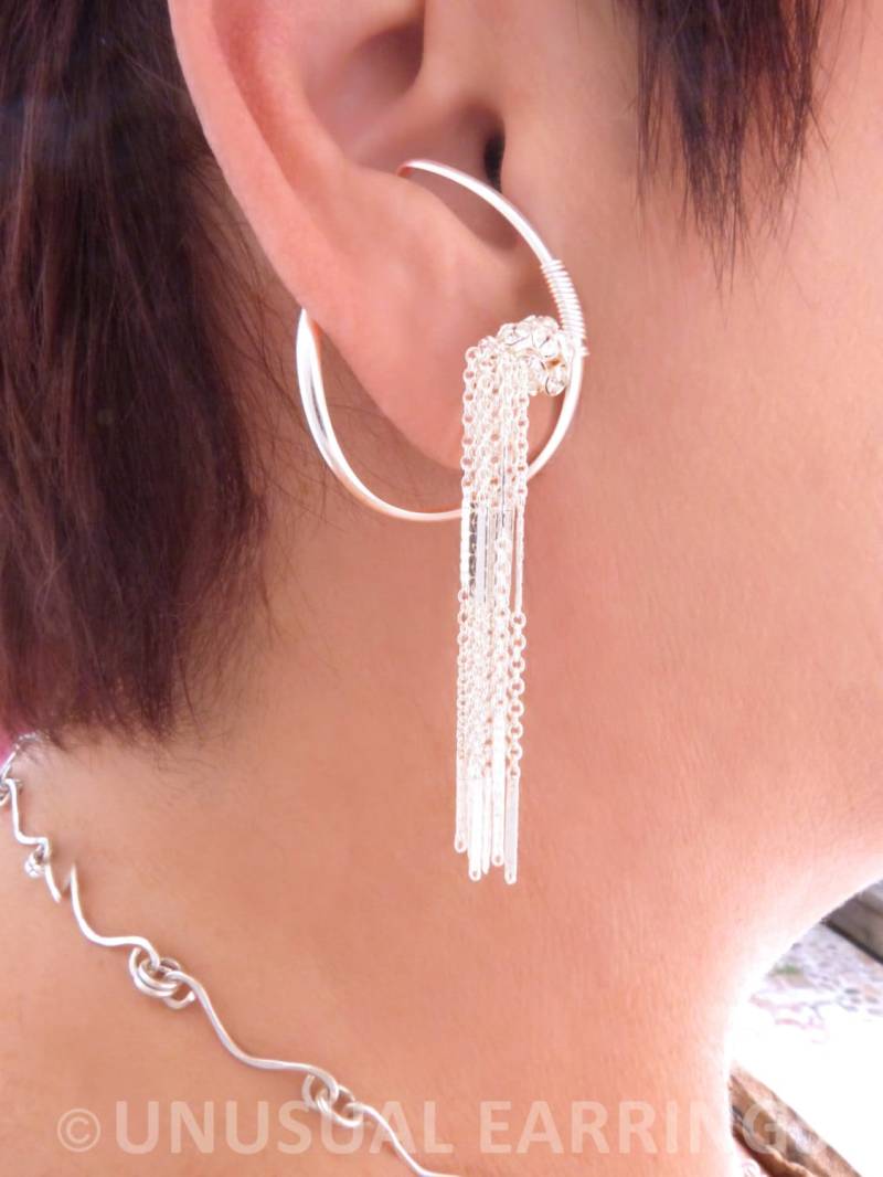 Sterling Silber Strass Paar Ohrmanschetten Nicht Durchbohrte Ohrringe von UnusualEarrings