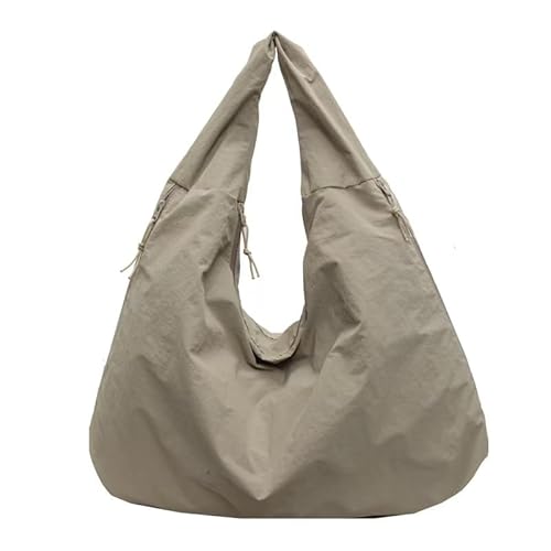 Nylon-Tragetasche für Damen, solide Crossbody-Handtasche, groß, lässig, Hobo-Tasche, mehrere Taschen, halbmondförmig, Schultertasche (Khaki) von Uohuangjia