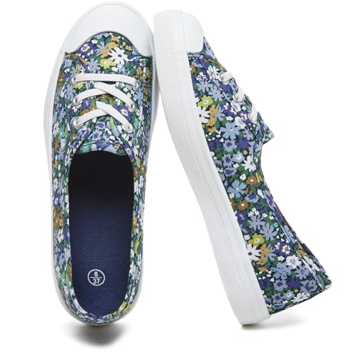 Uoidru Damen-Schlupfschuhe, niedrig, Segeltuch, leicht, lässig, Wanderschuhe, modische Arbeitssneaker, Blauer Blumendruck, 36 EU Uoidru Damen-Schlupfschuhe, niedrig, Segeltuch, leicht, lässig, Wanderschuhe, modische Arbeitssneaker, Blauer Blumendruck, 36 EU von Uoidru