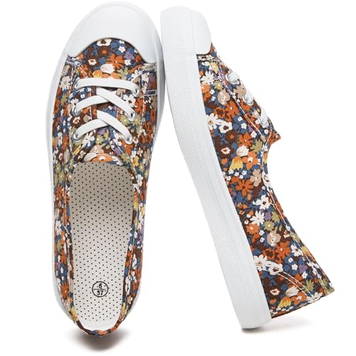 Uoidru Damen-Schlupfschuhe, niedrig, Segeltuch, leicht, lässig, Wanderschuhe, modische Arbeitssneaker, Brauner Blumendruck, 39.5 EU Uoidru Damen-Schlupfschuhe, niedrig, Segeltuch, leicht, lässig, Wanderschuhe, modische Arbeitssneaker, Brauner Blumendruck, 39.5 EU von Uoidru