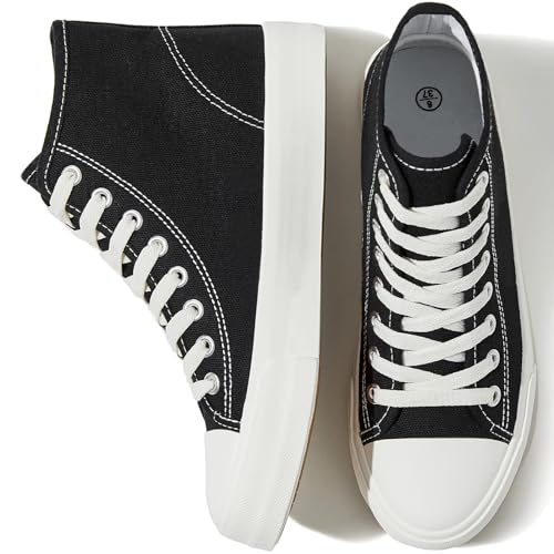 Uoidru High Top Sneakers für Frauen Canvas Schuhe Weiß Canvas High Tops Frauen Casual Walking Shoes Lace Up Fashion Sneakers, Balck, 40 EU Uoidru High Top Sneakers für Frauen Canvas Schuhe Weiß Canvas High Tops Frauen Casual Walking Shoes Lace Up Fashion Sneakers, Balck, 40 EU von Uoidru