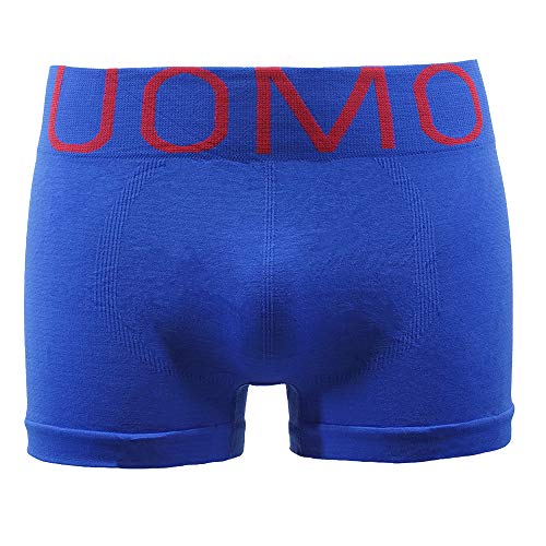 Uomo Boxershorts Unterhosen Boxer Shorts Schwarz Unterhose Neonfarben 6er Pack (Blau, M/L) von Uomo