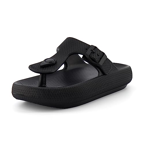 Uonesone Flip Flops Herren Badeschuhe Herren Pantoletten Damen Airfoot Badelatschen Herren Wolkenschuhe Damen (Schwarz 35/36) von Uonesone