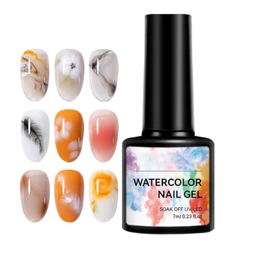Blooming Gel, 7ml Watercolor Soak-Off Nail, Artistic Spreading Effect for Unique Designs, Professional Finger Supply, Perfect Women and Girls' Manicure Creations von Uonguon