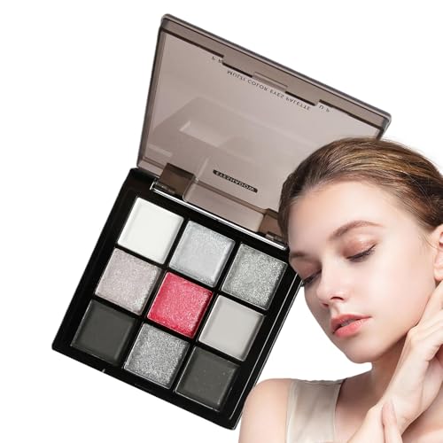 Dark Grey Shimmer Eyeshadow, Silver Gray Color Palette with 9 Blendable Shades, High Pigmented, Long Lasting for Midnight Masquerade And Evening Glams Use von Uonguon
