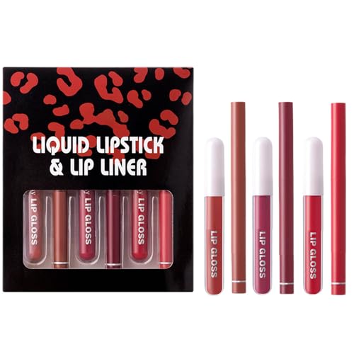 Lipstick and Lip Liner Set, Waterproof Lip Liner, Long-Lasting Lipstick, Moisturizing Lipstick Set, Lip Liner Pencil Combo, Lip Gloss Set, Waterproof Lipstick, Hydrating Lip Liner, von Uonguon