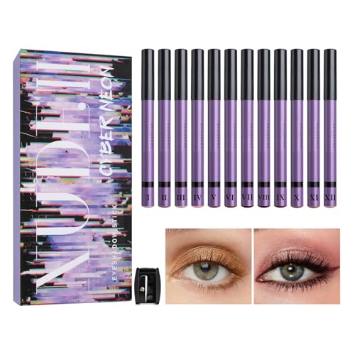 Pencil Eyeshadow Stick | Shimmer Cream Eye Shadow Crayon | Pencil Eyeshadow Set | Versatile Highlighter and Eye Liner for Stunning Eye Makeup | Glitter Colored Eye Liner von Uonguon
