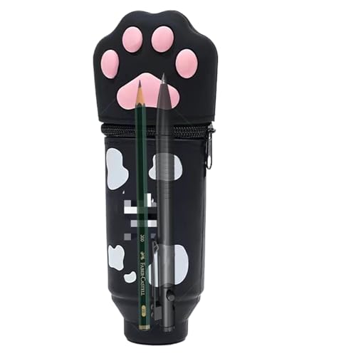 Uonguon Cute Cat Paw Pencil Pouch, Silicone Pencil Pouch, Cat Paw Design, Large Capacity Storage Box for School Supplies, Cute Pen Case Organizer for Stationery, Ideal for Kids and Teens von Uonguon