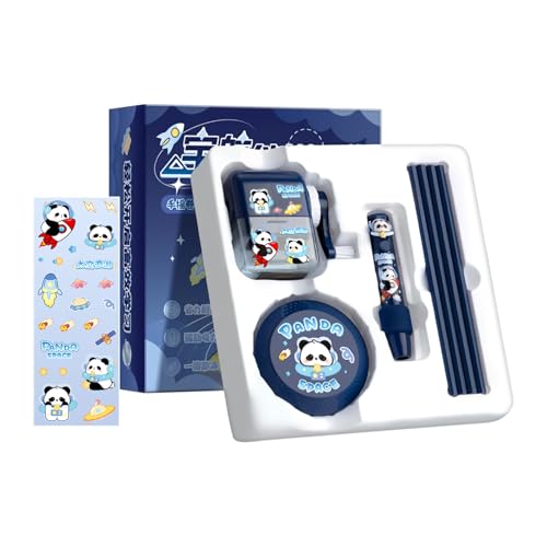 Uonguon Niedliches Schreibwaren-Set, Cartoon-Themenbündel, ästhetisches Schulbedarf, Klassenzimmer-Belohnungspaket, inklusive Bleistiftspitzer, elektrischem Staubsauger, Radiergummi, Bleistifte von Uonguon