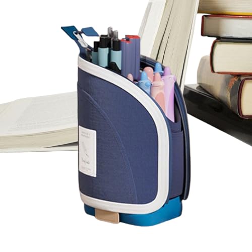Uonguon Pencil Case Organizer, Desktop Pencil Pouch Pen Holder, 5.12sx3.15x8.66 Inches Large Capacity Retractable Storage Bag for Desk Accessories, Stationery Supplies, Work and School von Uonguon