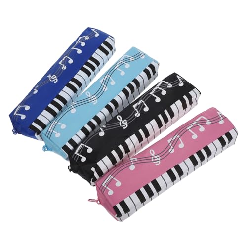 Uonlytech 4stücke Federmäppchen Mit Reißverschluss Stiftetui Für Mädchen Und Schüler Musiknoten-Tasche Praktische Aufbewahrungstasche Für Schreibwaren von Uonlytech