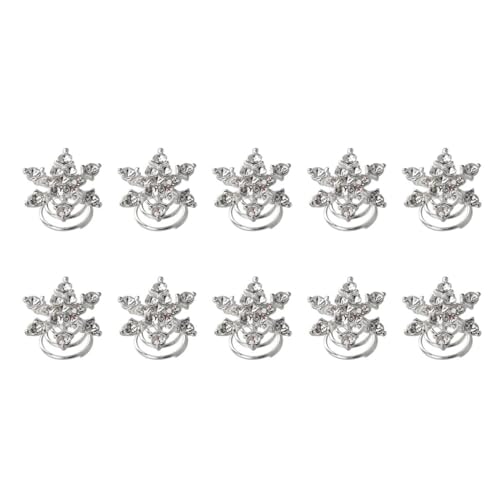 Uonlytech 10 Stück Spiral-Haarnadel Schneeflocken-Kristall-Haarspangen Hochzeit Kristall-Haarspangen Eleganter Haarschmuck Für Frauen Und Mädchen von Uonlytech