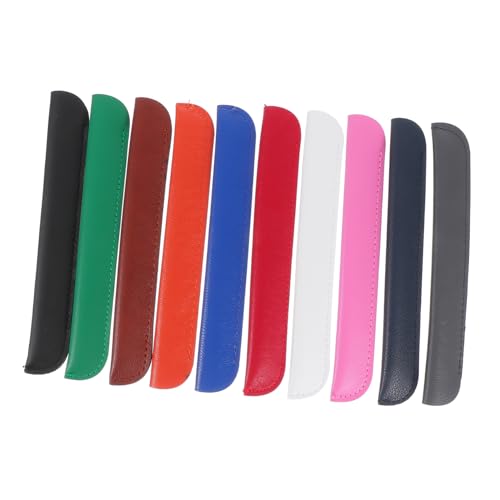 Uonlytech 10 Stück PU Business Stifthüllen für Pencil Tragbare Stifttaschen mit Praktischem Design Einfarbig Langlebig für Unterwegs und Büro von Uonlytech