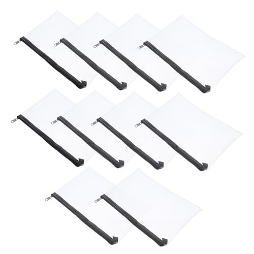 Uonlytech 10 Stück Transparente PVC Federmäppchen mit Reißverschluss Wasserfest Vielseitig Nutzbar als Stifttasche Kosmetiktasche Geldbeutel für Schule Büro Reisen Leicht und Tragbar von Uonlytech