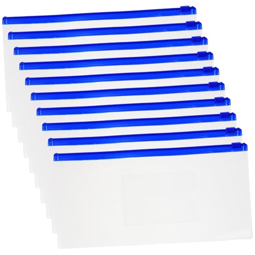 Uonlytech 10Stücke Durchsichtige Stifttaschen mit Reißverschluss Federmäppchen Zufälligen Farben Leicht Langlebig und Waschbar für Schule und Büro Große Kapazität von Uonlytech