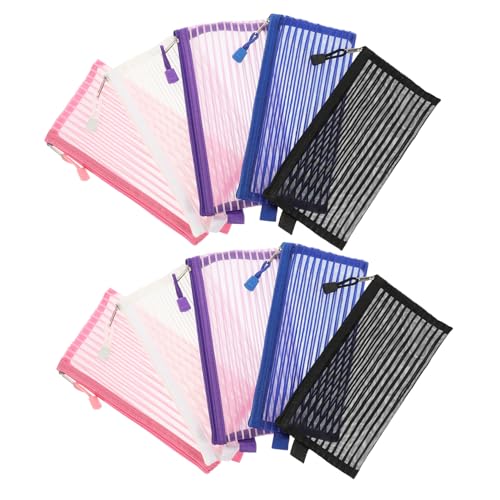 Uonlytech 10Stücke Teiliges Federmäppchen Transparente Netz Stifttasche für Schule Büro Reisen Großer Stauraum Leicht und Tragbar für Stifte Pinsel Scheren und Mehr von Uonlytech