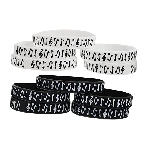 Uonlytech 10stücke Siliconarmbänder Für Musikfestivals Schwarz Und Weiß Bequeme Langlebige Handgelenkbänder Mit Musiknoten-design Für Konzerte Und Elektronikfestivals Uonlytech 10stücke Siliconarmbänder Für Musikfestivals Schwarz Und Weiß Bequeme Langlebige Handgelenkbänder Mit Musiknoten-design Für Konzerte Und Elektronikfestivals von Uonlytech