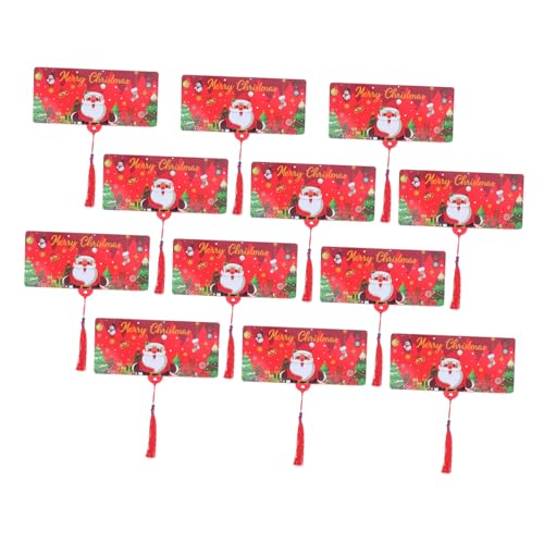 Uonlytech 12 Stück Teiliges Weihnachtsgeldkarten Fächern Roter Umschlag für Bargeld und Geschenkkarten Kreativer Geldhalter für Festliche Partys Tragbarer und Einfacher DIY-geschenkschlitz von Uonlytech