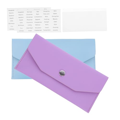 Uonlytech 2sätze Geldbörse Aus Pu Mit Knopfverschluss Bargeld-Organizer Für Frauen Geldumschlag Zum Aufbewahren Von Schecks Quittungen Und Münzen Für Alltag Und Reisen von Uonlytech