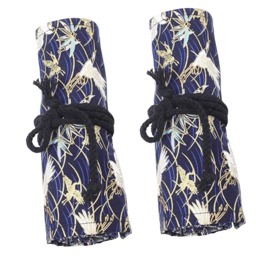 Uonlytech 2 Stück Bleistift Rolltasche Große Kapazität Stift Organizer mit Fächern Tragbar und Langlebig für Künstler und Reisen Farbige Stifte und Zubehör Aufbewahren von Uonlytech