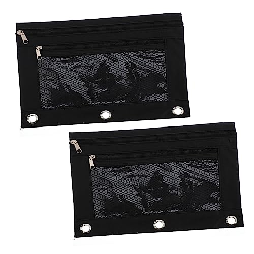 Uonlytech 2stücke Stiftetasche Mit Netzfenster Stiftehalter Schreibwarentasche Lagerung Tasche Für Schulsachen Bleistifte Kugelschreiber Marker Buntstifte Notizblöcke Radiergummis von Uonlytech