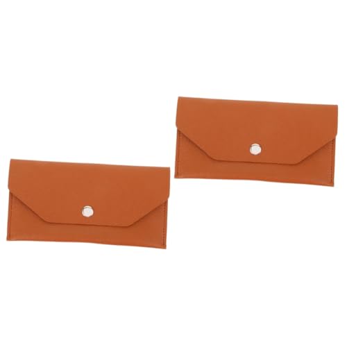Uonlytech 2 Stück Geldbörse mit Geldumschlag schlank Brieftasche für Kartenhalter Beutel Brieftasche im Freien Karteninhaber Kartentasche Mode Brieftasche Geldbörse für Männer Pu Braun von Uonlytech