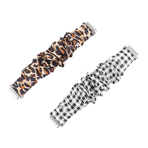 Uonlytech 2stücke Elastisches Leoparden-uhrenarmband Dehnbares Scrunchie-ersatzarmband Für Handgelenk Uhrenzubehör Mit Einfacher von Uonlytech