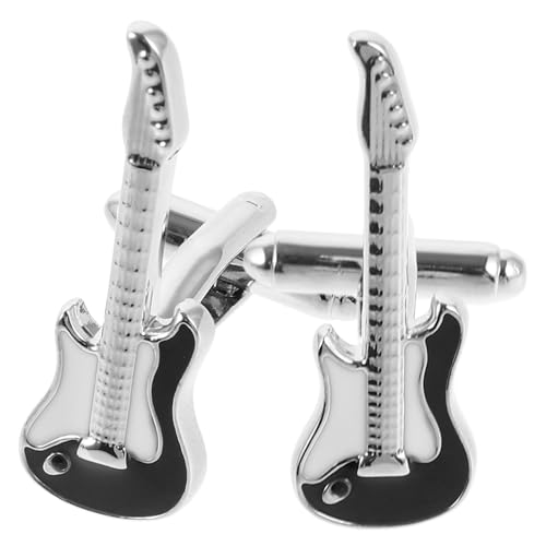 Uonlytech 2 Stück Musik-Manschettenknöpfe für Blau Schwarz geformt Gitarren-Manschettenknöpfe Anzug Manschettenknöpfe Nieten Business Manschettenknöpfe Anzug Accessoire Messing Silber Uonlytech 2 Stück Musik-Manschettenknöpfe für Blau Schwarz geformt Gitarren-Manschettenknöpfe Anzug Manschettenknöpfe Nieten Business Manschettenknöpfe Anzug Accessoire Messing Silber von Uonlytech