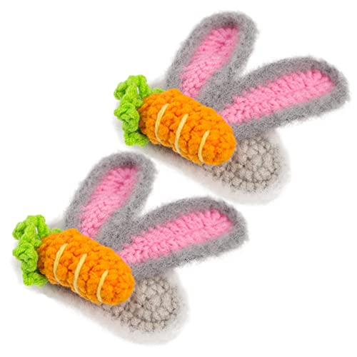 Uonlytech 2 Stück Niedliche Strick Haarspangen mit Hasenohren Süße Haaraccessoires für Mädchen für Partys und Alltagsmode Uonlytech 2 Stück Niedliche Strick Haarspangen mit Hasenohren Süße Haaraccessoires für Mädchen für Partys und Alltagsmode von Uonlytech