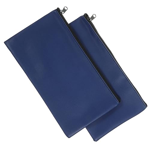 Uonlytech 2 Stück PU Leder Geldbeutel für Bargeld Quittungen Lottoscheine Multifunktionale Rechnungstasche Reißverschluss für Schule Büro Reisen von Uonlytech