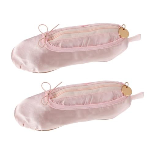 Uonlytech 2 Stück Teiliges Ballet Schuh Kosmetiktäschchen Eleganter Tanzschuh Makeup Organizer Kompakte Stift und Pinselaufbewahrung für Mädchen Leicht Tragbar für Tanz und Kosmetikbedarf von Uonlytech