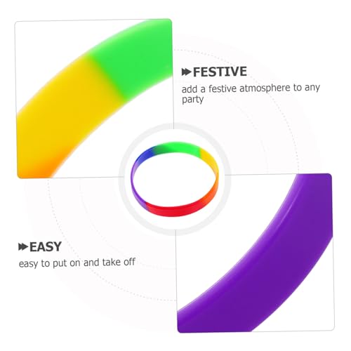 Uonlytech 20 Stück Teiliges Bunte Silikonarmbänder Rainbow Wristbands mit Flexiblem Material Universelle Passform für Erwachsene Pride Month Lgbt Support Einfache Handhabung für Cosplay von Uonlytech