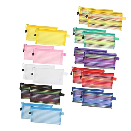 Uonlytech 20 Stück Teiliges Multifunktionale Federmäppchen aus Robustem Transparente Aufbewahrungstasche für Stifte Bleistifte und Schulbedarf für Reisen Waschbar und von Uonlytech