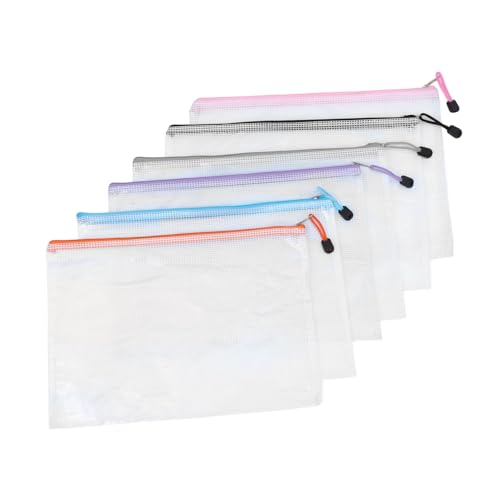Uonlytech Stück wasserdichte Aktentasche klare Beutel Reißverschlusstaschen für das Klassenzimmer Spielzeugspeicherbeutel Mesh-Taschen mit Reißverschluss Netzbeutel PVC von Uonlytech
