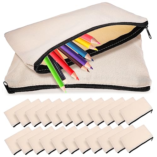 Uonlytech 25stücke Canvas Reißverschlusstaschen Tragbar Für Stifte Kosmetik Und Reisen Aufbewahrungsbeutel Für Studenten von Uonlytech