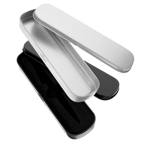 Uonlytech 2 Stück Metall Federmäppchen für Teenager Schreibwarenbox Stifthalter Bleistift Etui für Schule und Büro von Uonlytech