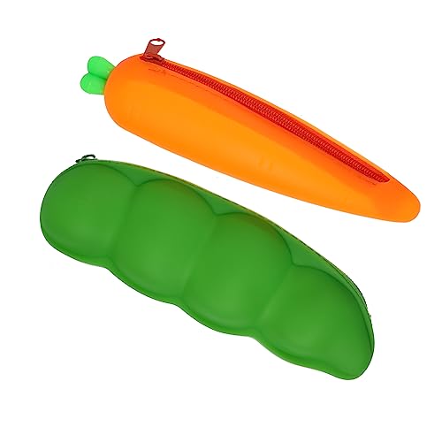 Uonlytech Kreative Silikon Stiftetasche 2 Stücke Robuste Wiederverwendbare Federmäppchen mit Großem Fassungsvermögen für Schule und Büro Bezauberndes Design für Kinder und Studenten von Uonlytech