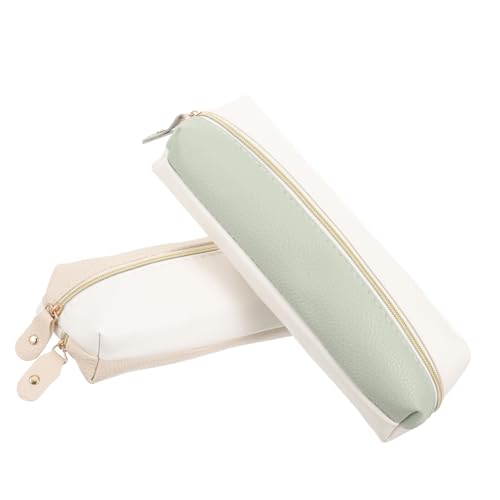 Uonlytech 2stücke Bleistifttasche Mit Reißverschluss Kleine Federtasche Aus Pu Geeignet Für Stifte Lineale Notizen Und Radiergummis Für Schüler Und Lehrer von Uonlytech