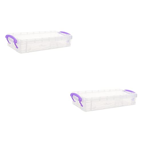 Uonlytech 2er-Packung Mäppchen Aufbewahrungsboxen Mit Deckel Wirklich Nützlicher Lagerturm Büroorganisator Aufbewahrungsbox Für Stifte Studenten-Bleistift-Organizer Plastik Zufällige Farbe von Uonlytech