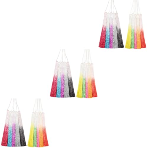 Uonlytech 3 Sätze Jade Schmuck Armband Farbverlauf Charm Schlüsselanhänger Quaste Charm Anhänger Schlüsselanhänger Anhänger Dekorative Quasten Anhänger Quasten Anhänger 15 Stück * 3 von Uonlytech